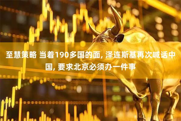 至慧策略 当着190多国的面, 泽连斯基再次喊话中国, 要求北京必须办一件事