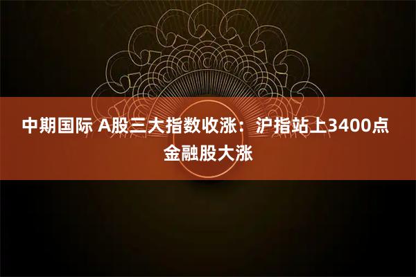 中期国际 A股三大指数收涨：沪指站上3400点 金融股大涨